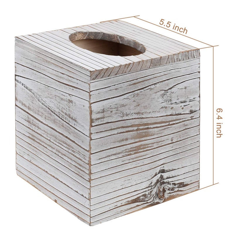 Hossejoy Square Tissue Box Cover with Slide-Out Bottom Panel. Perfect for Bathroom Vanity Countertops, Bedroom Dressers, Night Stands, Desks and Tables (Pack of 2) - Image 5